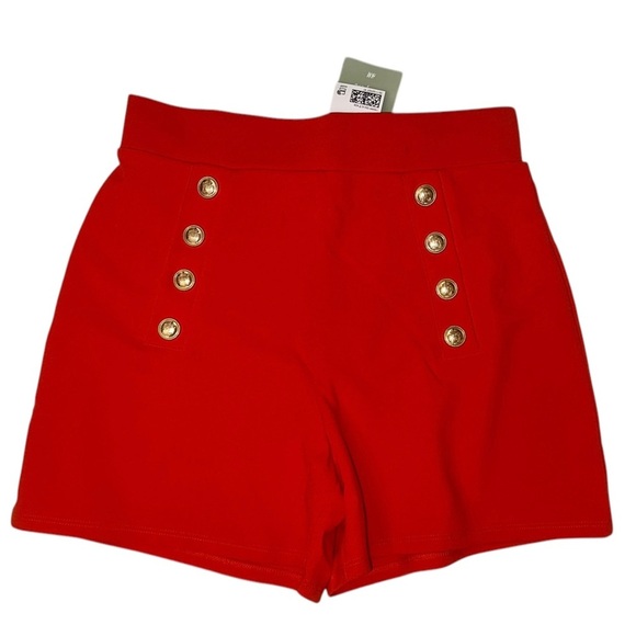 NEW H&M Women’s Button Front Jersey Sailor Shorts Red/Orange ~ Size S ~ NWT - Picture 4 of 10